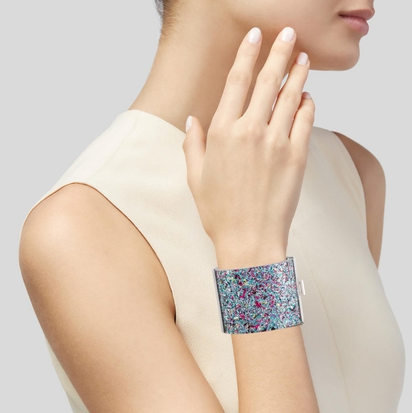 🎁CELINE Confetti Glitter Resin Bangle Bracelet - Picture 1 of 13